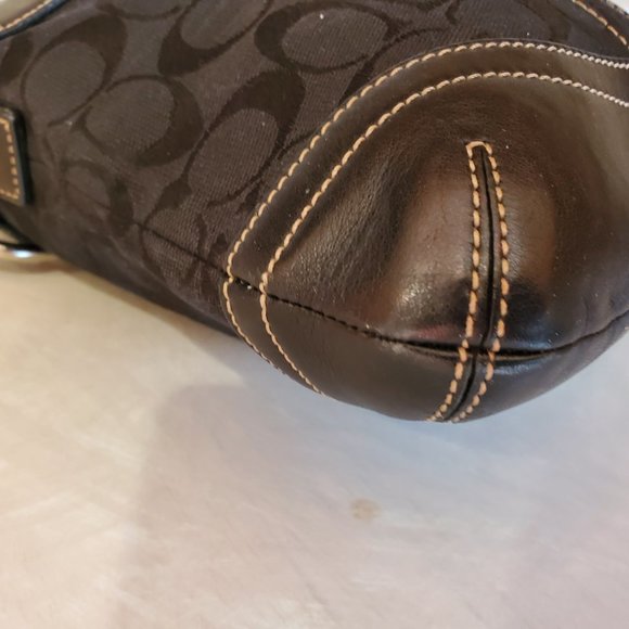 Like New Coach Black Signature Canvas Shoulder Bag Purse 3577 - Picture 10 of 16
